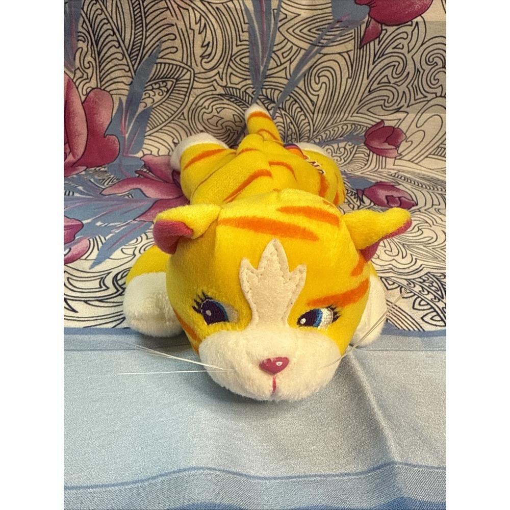Vintage 90s Lisa Frank Sunflower Yellow Cat Plush Stuffed‎ Animal 8" RARE